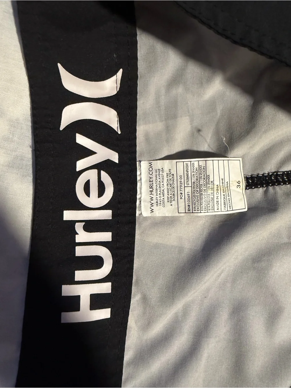 Hurley phantom Purple grey Geometric Swim Trunks size 36